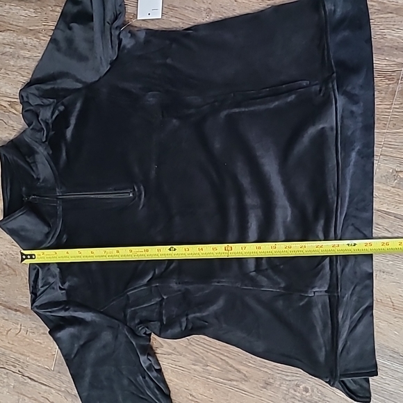 CROFT & BARROW BRAND WOMEN'S PLUS SIZE BLACK LUSH VELOUR 1/4 ZIP JACKET SIZE XL - Picture 9 of 10